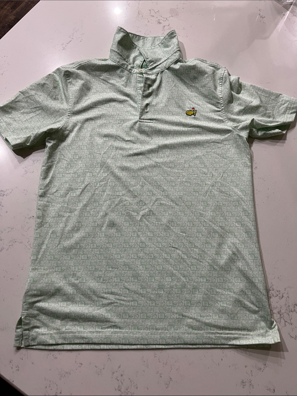 Masters Boys' Polo in Mint Green with Small Golf Emblem
